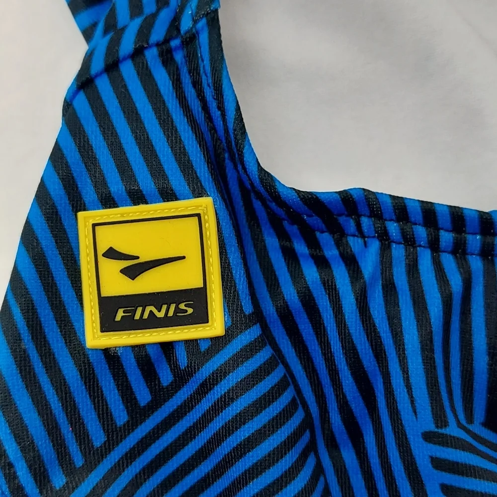 FINIS Training Swimwear Girls Size 22 Small Youth Blue Black Aquatuff Maze